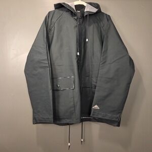 Cedar Key PVC Hooded Rain Jacket, Men's Size XL, Dark Green Teal